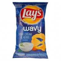 Čipsi Lay's Wavy ar krēj.un garšaugu garšu 130g